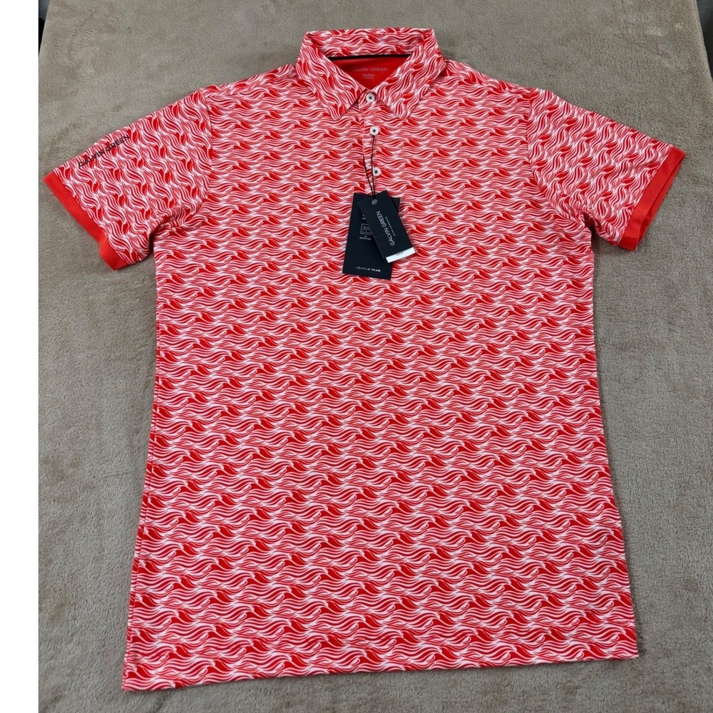 Galvin Green Madden Ventil8 Golf Polo Shirt Mens Medium Orange Stretch New‎